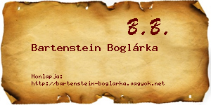 Bartenstein Boglárka névjegykártya